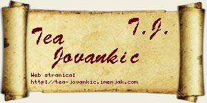 Tea Jovankić vizit kartica